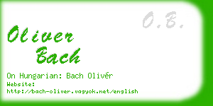 oliver bach business card