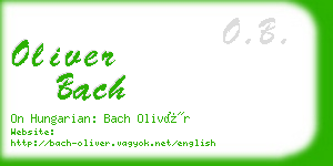 oliver bach business card